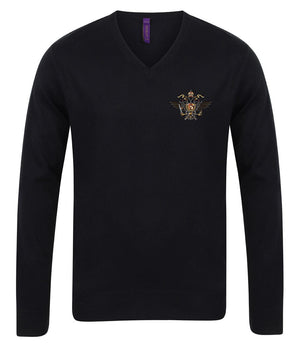 1st The Queen's Dragoon Guards Lightweight V Neck Sweater