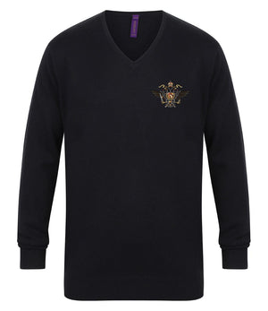 1st The Queen's Dragoon Guards Lightweight V Neck Sweater