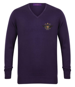 1st The Queen's Dragoon Guards Lightweight V Neck Sweater