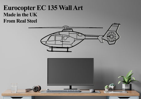 Eurocopter EC 135 Helicopter Metal Wall Art