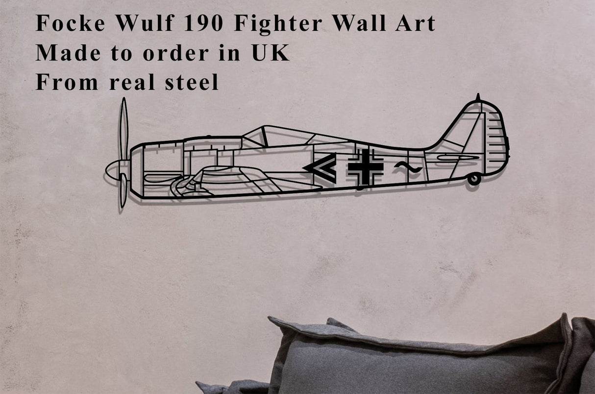 Focke Wulf 190 Fighter Plane Metal Wall Art