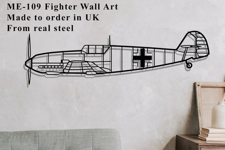 ME-109 Fighter Plane Metal Wall Art