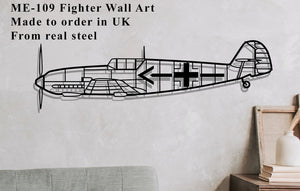 ME-109 Fighter Plane Metal Wall Art