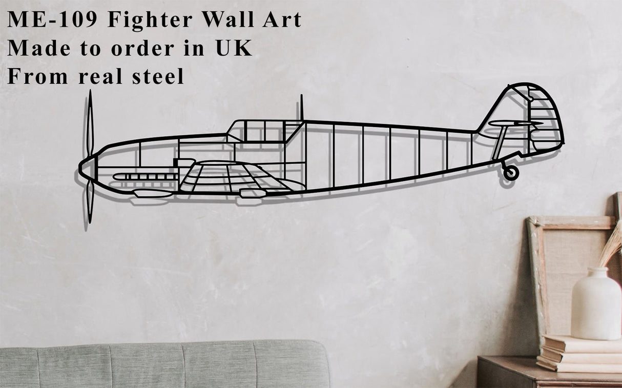 ME-109 Fighter Plane Metal Wall Art