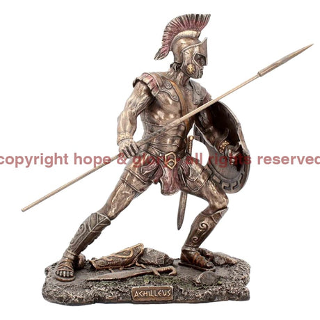 Achilles (Achilleus) Greek Warrior Cold Cast Bronze Statue No Wooden Base Military