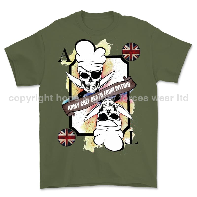 Army Chef Death From Within Printed T-Shirt