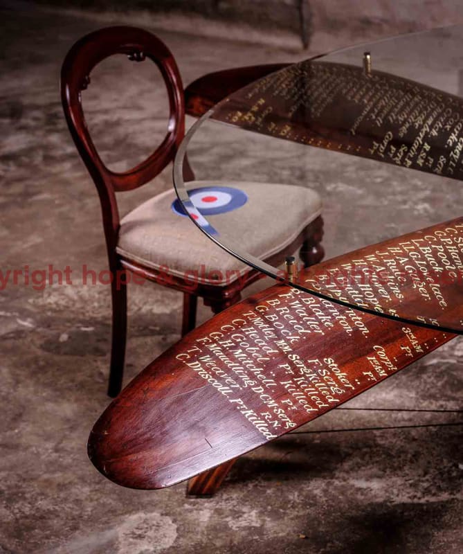 BLADES OF GLORY Propeller RAF Dining Table and Chairs