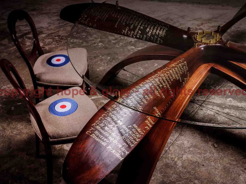 BLADES OF GLORY Propeller RAF Dining Table and Chairs