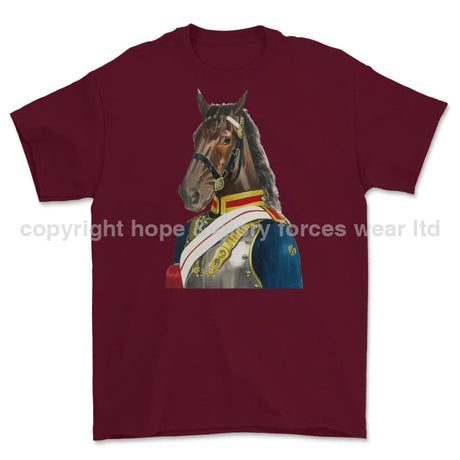 Blues and Royals Ceremonial Horse Guard Art Printed T-Shirt