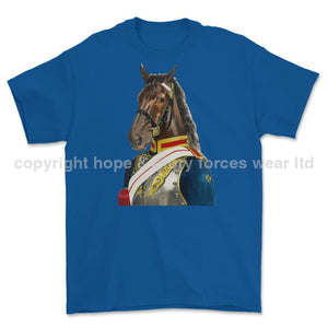 Blues and Royals Ceremonial Horse Guard Art Printed T-Shirt