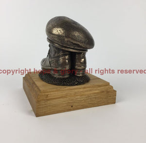 Boots And Beret Cold Cast Bronze Statue (Add A Cap-Badge Engraving) Military