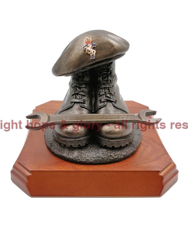 REME Boots and Beret with Spanner Cold Cast Bronze Statue