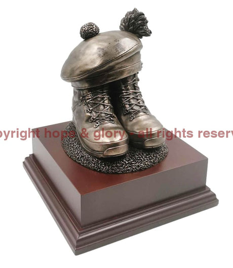 Boots and Beret with Tam O'Shanter RRS Cold Cast Bronze Statue