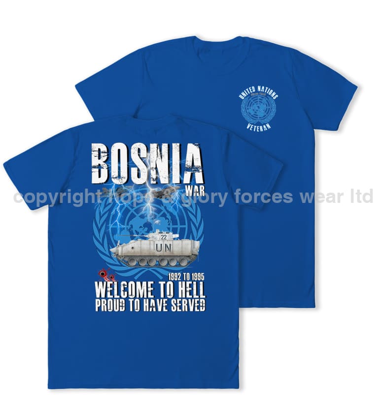 Bosnia War Warrior UN Veteran Double Print T-Shirt