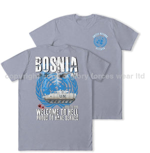 Bosnia War Warrior UN Veteran Double Print T-Shirt