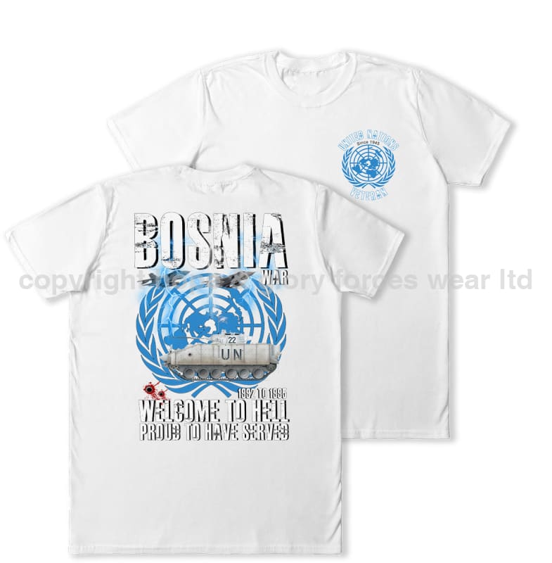 Bosnia War Warrior UN Veteran Double Print T-Shirt