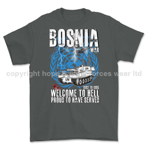 Bosnia War Welcome To Hell Printed T-Shirt