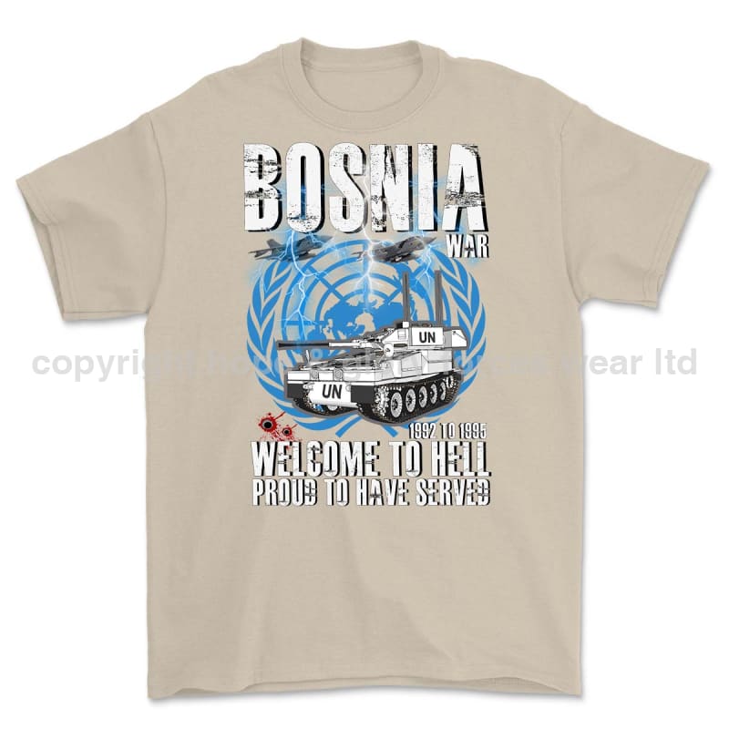 Bosnia War Welcome To Hell Printed T-Shirt