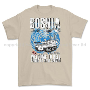 Bosnia War Welcome To Hell Printed T-Shirt