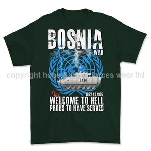 Bosnia War Welcome To Hell With Warrior Printed T-Shirt