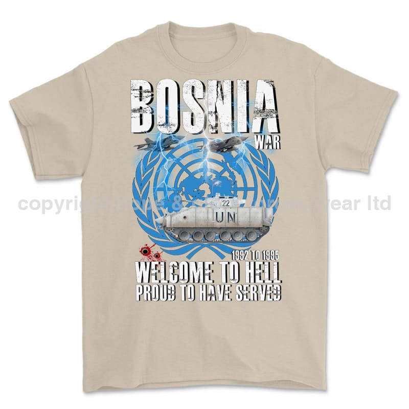 Bosnia War Welcome To Hell With Warrior Printed T-Shirt