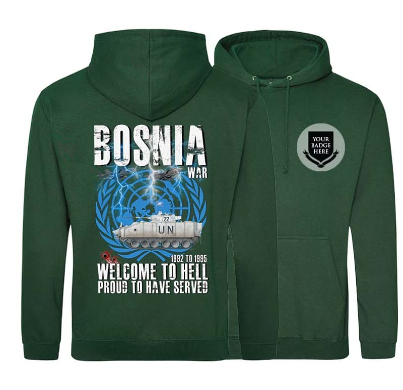 Bosnia Welcome To Hell Warrior Double Side Printed Hoodie