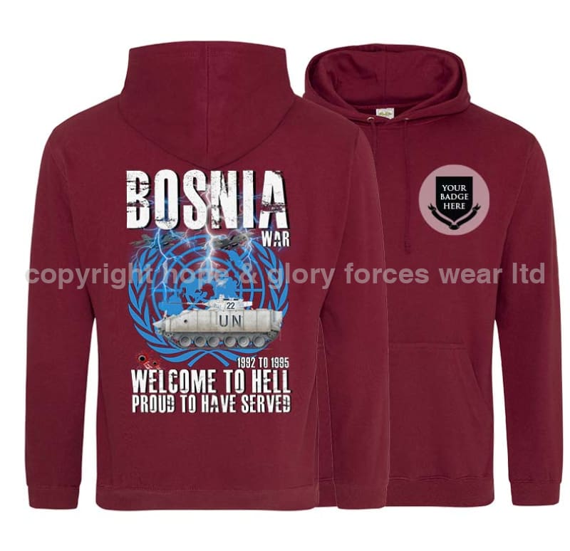 Bosnia Welcome To Hell Warrior Double Side Printed Hoodie