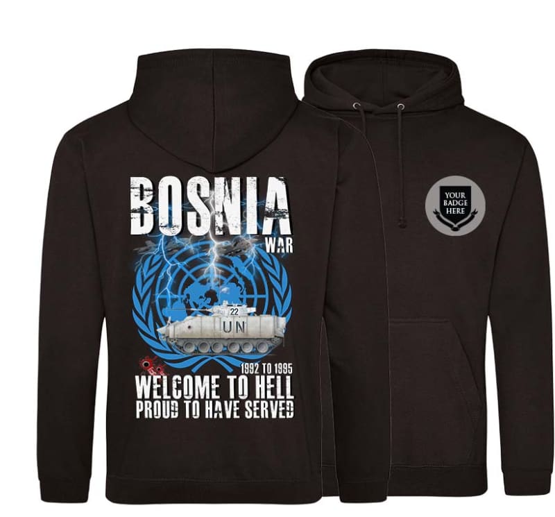 Bosnia Welcome To Hell Warrior Double Side Printed Hoodie