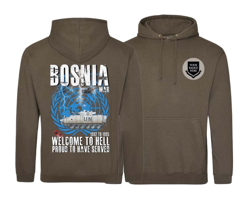 Bosnia Welcome To Hell Warrior Double Side Printed Hoodie