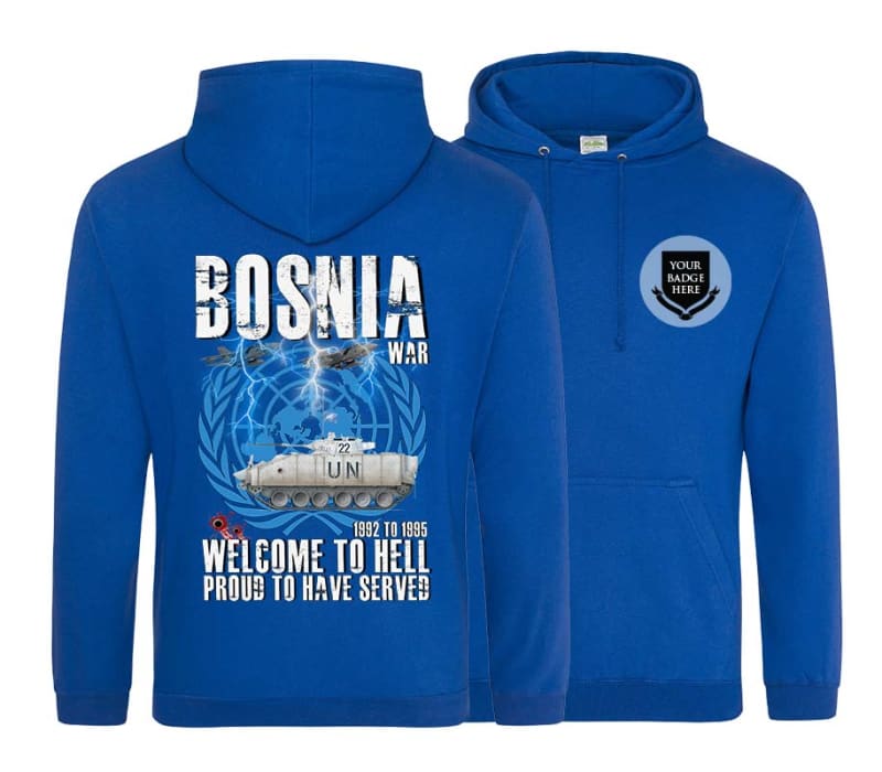 Bosnia Welcome To Hell Warrior Double Side Printed Hoodie