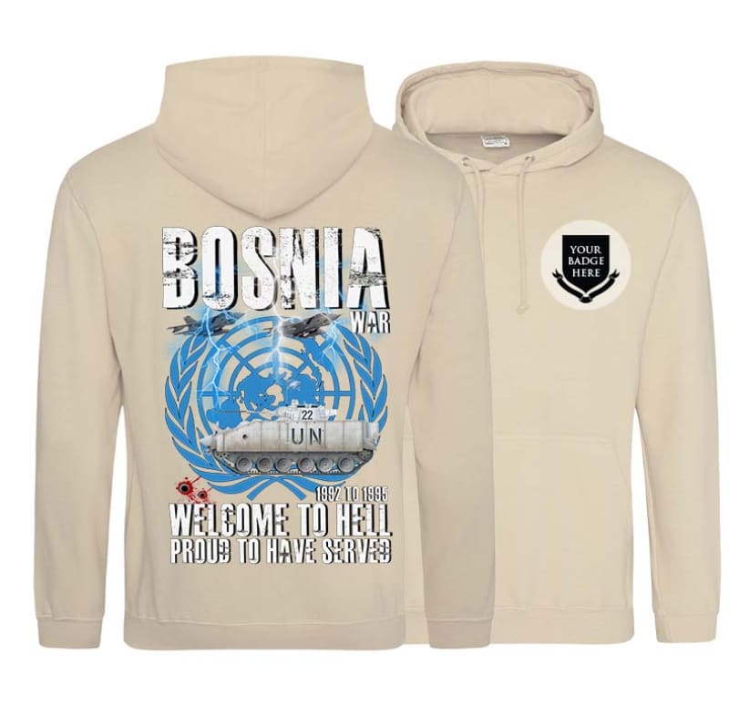 Bosnia Welcome To Hell Warrior Double Side Printed Hoodie