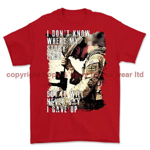 British Armed Forces Never Give Up Printed T-Shirt