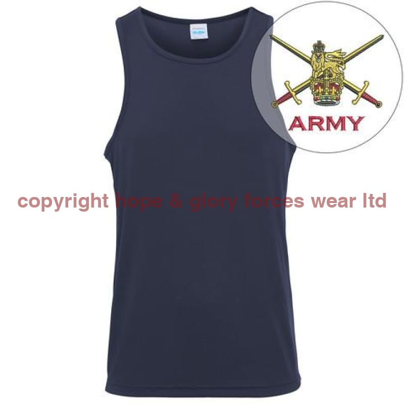 T-Shirts - British Army Embroidered Sports Vest