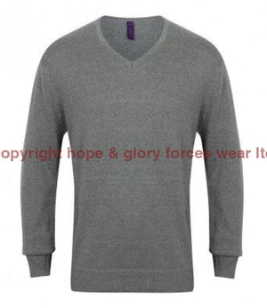 Jumper - Regimental Lightweight Cotton Acrylic V Neck Sweater