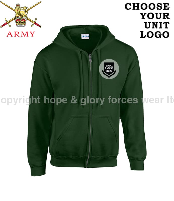 British Army Units Regimental Unisex Full Zip Hoodie