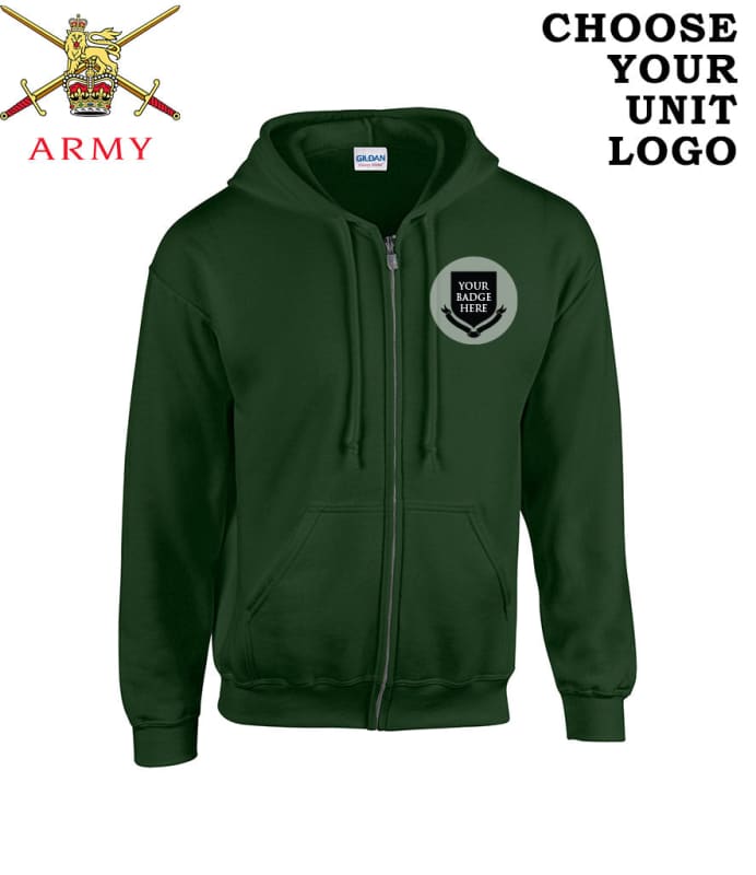 British Army Units Regimental Unisex Full Zip Hoodie