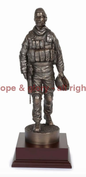 British Soldier With SA80 Cold Cast Bronze Statue