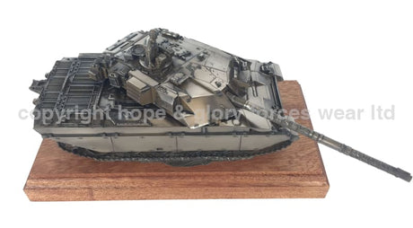 Military Statue - Challenger 1 Main Battle Tank Mahogany Mounted Cold Cast Bronze Statue