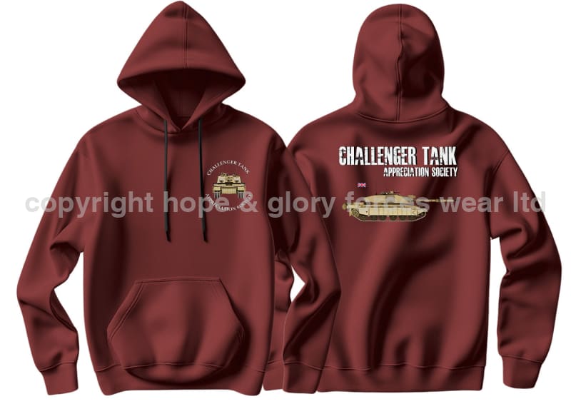 Challenger Tank Appreciation Society Double Side Printed Hoodie