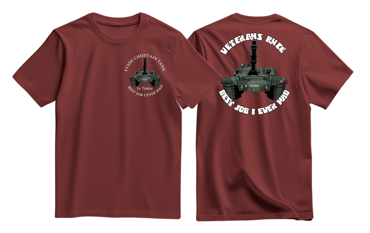 Chieftain Tank Veterans Rule Double Print T-Shirt