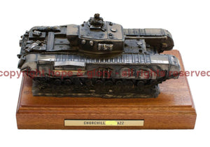 Military Statue - Churchill Tank Cold Cast Bronze Military Statue