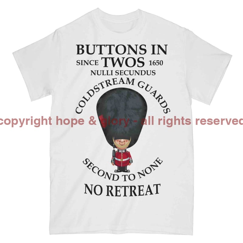 Coldstream Guards Buttons In Two's Military Printed T-Shirt