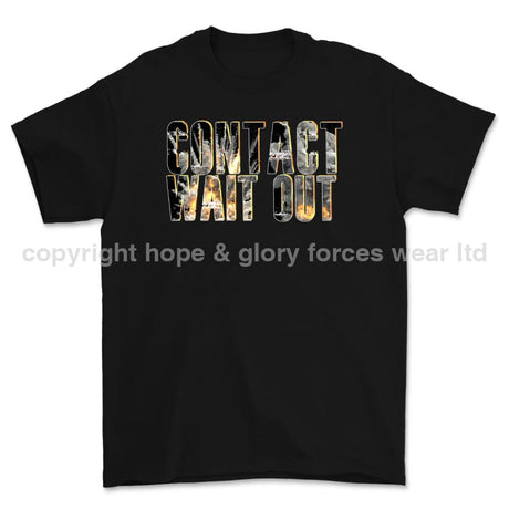 Contact Wait Out Military Printed T-Shirt