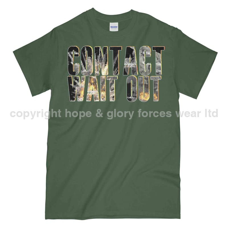 Contact Wait Out Military Printed T-Shirt