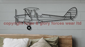 DH.82 Tiger Moth Biplane Metal Wall Art