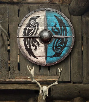 EIVOR VALHALLA RAVEN BATTLE WORN VIKING SHIELD