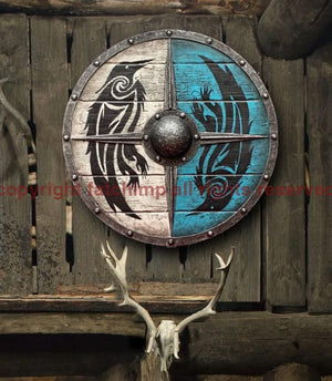 EIVOR VALHALLA RAVEN BATTLE WORN VIKING SHIELD