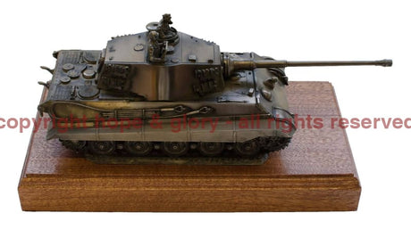 Military Statue - German King Tiger 2 Cast Bronze Tank