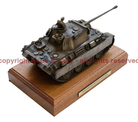 German Panther Tank Bronze Statue Military