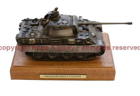 German Panther Tank Bronze Statue Military